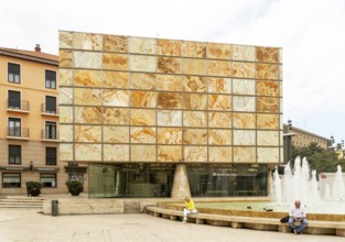 Modern architecture of Museo del Foro de Caesaraugusta, Roman forum museum building, Zaragoza,