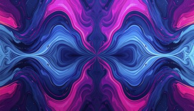 Symmetric Abstract Bright Liquid Ornament Background, futuristic wallpaper template illustration,