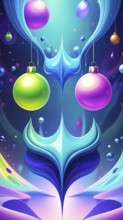 Symmetric Abstract Bright Liquid Ornament Background, futuristic wallpaper template illustration,