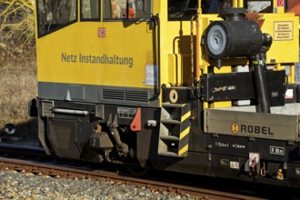 Network maintenance, railway station, Halberstadt, Saxony-Anhalt, Germany