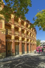 Plaza de Toros de la Misericordia historic bullring building, city of Zaragoza, Aragon, Spain