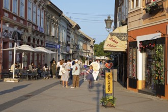 Dunavska or Danube Street, Pedestrian Zone, Old Town, Novi Sad, Vojvodina Province, Serbia