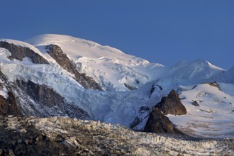 Snowy Mont-Blanc in twilight, Chamonix-Mont-Blanc, Haute-Savoie, France