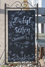 Blackboard with the message: You are beautiful, Weitersagen, Mecklenburg-Vorpommern, Germany