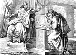 Shaphan the Scribe reads out the found legal role to the pious King Josiah (639-609 BC), Second