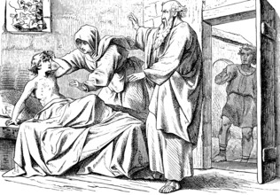 Elisa raises the son of the Sunamite from death, Second Book of Kings, chapter 4, room of boards,