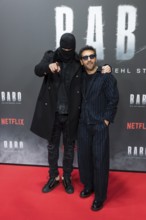 Aykut Anhan aka arrest warrant and Elyas M'Barek at the premiere of the Netflix film Babo in the