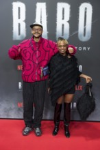 Yannick Niang and Tsellot Melesse at the premiere of the Netflix film Babo at the Astor Film Lounge