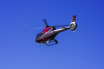 A Eurocopter EC 120B Colibri helicopter, D-HALX registration, during a flight demonstration as part