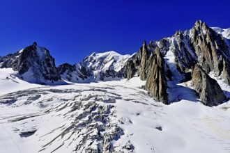 View of the mountains from the Télécabine Panorama Railway, La Tour Ronde, Mont Blanc, Mont Maudit,