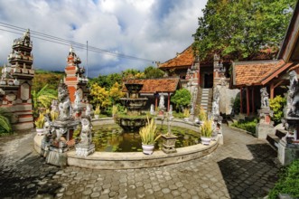 Old fountain in Brahma Vihara Arama Buddha Banjar Buddhist monastery, Banjar, Bali, Indonesia
