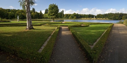 Rheinsberg Castle Park with View of Lake Grienerick, Ruppiner Land, Brandenburg, Germany