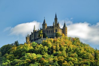 Hohenzollern Castle, ancestral home of the House of Hohenzollern, noble family, German emperors,