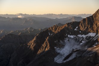 Mountain panorama at sunset, Stubai Alps, South Tyrol, Italy