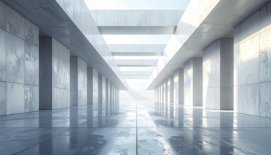 3d illustration of abstract modern architecture background, Minimal geometry architectural design,