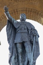 Statue, Kaiser Wilhelm Memorial, Porta Westfalica, North Rhine-Westphalia, Germany