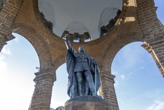 Statue, Kaiser Wilhelm Memorial, Porta Westfalica, North Rhine-Westphalia, Germany