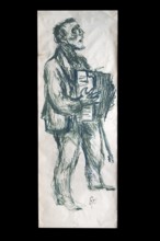 Original caricature by artist Rudolf Führmann, 1909 to 1976, Lüneburg, Lower Saxony, Germany