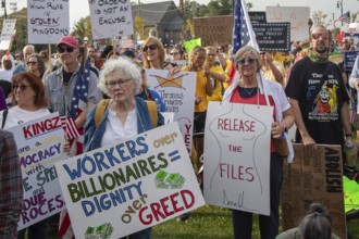 Detroit, Michigan USA - 18 October 2025 - A large crowd gathered for a 'No Kings' rally, protesting