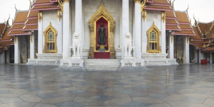Marble temple, made of Carrara marble, Wat Benchamabopit, back of Ubosot, Buddhist temple in the