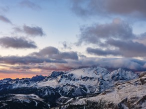 Marmolada with fresh snow, Dolomites, Trentino, South Tyrol, Italy