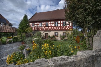 Fortified church rectory, built in 1700, Hannberg, Middle Franconia, Bavaria, Germany