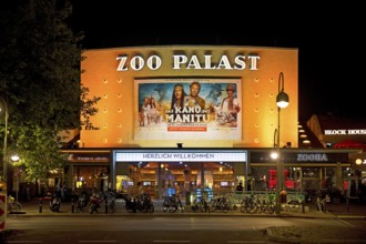 The important cinema Zoo Palast in the evening, Charlottenburg, City-West, Berlin, Germany