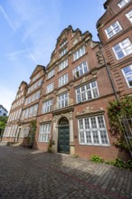 Historic brick buildings in Peterstraße, Komponistenviertel, Neustadt, Hamburg, Germany
