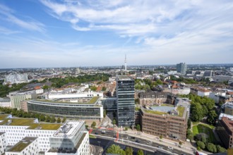 City view, view over the city with television tower, from the tower of St Michael's Church,