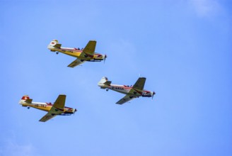 Moravan Zlin Z-526 aeroplane during an aerobatic display at the Rossfeld airfield in