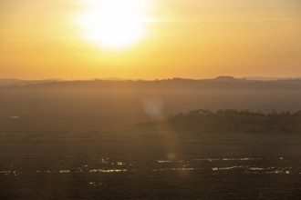 Sunset, Landscape, Lake Victoria and Mabamba Swamp, Lake Victoria, Uganda