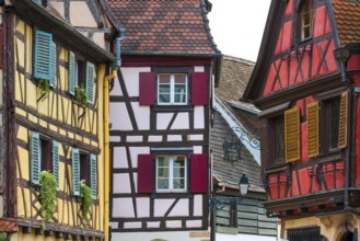 Historic half-timbered houses in the old town centre of Colmar, France