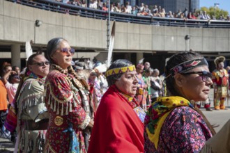 Detroit, Michigan USA - 13 October 2025 - On Indigenous People's Day, Native American tribes held a