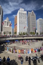 Detroit, Michigan USA - 13 October 2025 - On Indigenous People's Day, Native American tribes held a