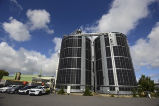Pellet silos at the Energie-Mann company in the Westerwald