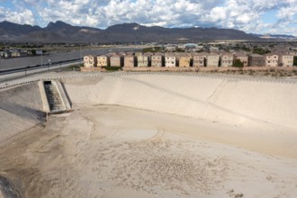 Las Vegas, Nevada - A water detention basin, one of about 100 built by the Clark County Regonal