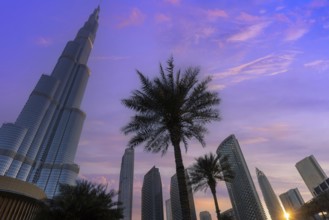 UAE, Dubai downtown financial skyline and business shopping center near Dubai Mall