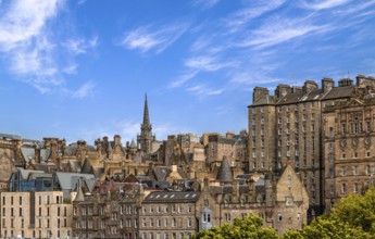 Edinburgh, capital of Scotland, panoramic skyline view of Historic Center Old Town