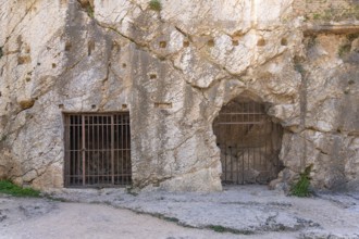 The prison of Socrates on Philopappos Hill in the Greek capital Athens, Greece