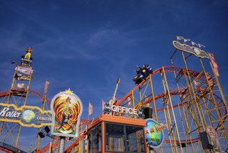 Roller coaster, roller coaster, rides, Cannstatter Wasen, fair, funfair, spring festival, folk