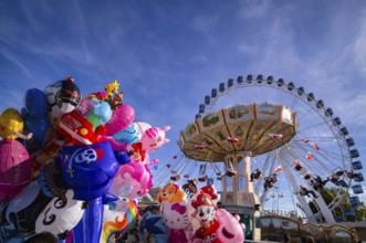 Balloons, helium balloons, motif balloons, chain carousel, Cannstatter Wellenflug, Ferris wheel,