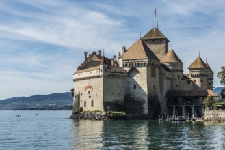 Château de Chillon, Chillon Castle, near Montreux, Lake Geneva, Lac Léman, Canton of Vaud,