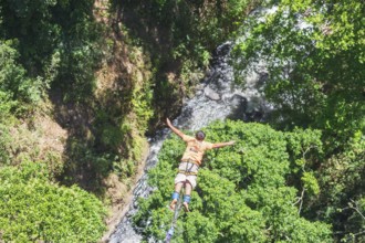 Bungee jumper, San Jose, Costa Rica, Central America