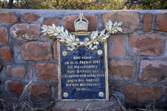 Memorial plaque at the German military cemetery at Waterberg, Otjozondjupa region, Namibia