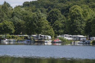 Campsite on the Ruhr, Kettwig, Essen, Rur region, North Rhine-Westphalia, Germany