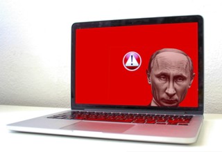 Symbolic image, Putin and Ukraine war, Russian drones over EU, sabotage by Russia, cybercrime,