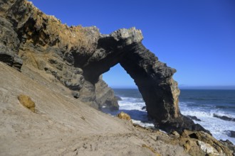 Arch rock, 55 metre high limestone arch, restricted diamond area, near Lüderitz, Karas region,