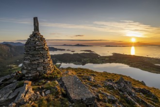 View of the Norwegian coast from the Rørsethornet stone steps, with 3292 steps one of the longest