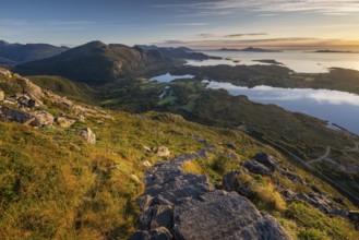 View of the Norwegian coast from the Rørsethornet stone steps, with 3292 steps one of the longest