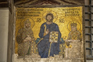 The Empress Zoe mosaic in the interior of today's Hagia Sophia mosque or Church of St Sophia, a